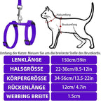 PUPTECK Adjustable Cat Harness and Leash Set Escape Proof Kitten Strap Collar - Image 2