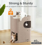 Made4Pets Cat House for Indoor Use, 2-Storey Cube Bed Cave, Covered Hideaway - Image 5