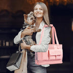 Dog Carrier, Cat Carrier, Pet Carrier, Foldable Waterproof Premium PU Leather - Image 6