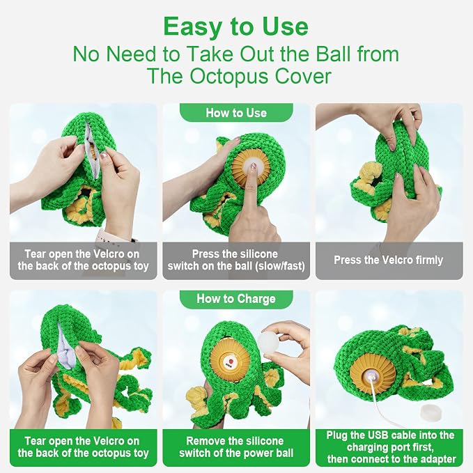 Interactive Dog Toys Octopus, Durable Automatic Jumping Dog Toy to Keep Them - Image 3