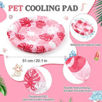 Pet Cooling Mat for Cats and Small Dogs, 20.1'' x 20.1'' Thickened Round Pink - Image 2
