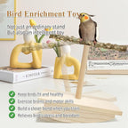 Natural Wood Bird Perch Stand, Rocking Perch - Image 4