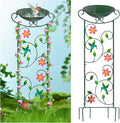 HONGLAND Metal Bird Bath with Trellis, Decorative Bird Feeder Station with by HONGLAND