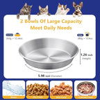 2-Pack Stainless Steel Cat Food Bowls, Shallow Whisker-Friendly Non-Slip - Image 5
