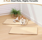 FUKUMARU 2 Packs Cat Scratching Mat, 23.6 x 15.7 Inch Natural Sisal Cat Scratch - Image 9