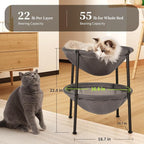 Double Cat Bed Grey, Breathable Kitty Bed - Image 5