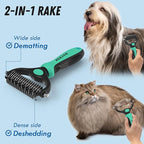Pet Grooming Brush and Metal Comb Combo, Cat Brush Dog Brush - Image 2