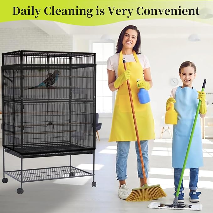 Daoeny Bird Cage Seed Catcher, Large Bird Cage Cover, Adjustable Soft Airy - Image 7