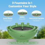Solar Bird Bath with Fountain and Battery Backup, 3-in-1 Hanging or - Image 4
