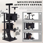 Heavy Duty Cat Tree Tower, Cat Condo, Hanging Ball, Dark Grey - Image 5