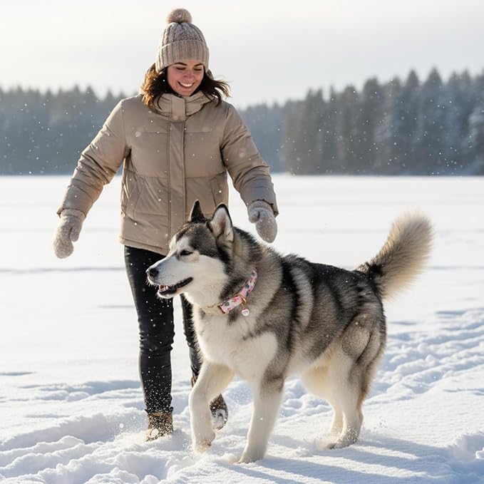 Christmas Dog Collar for Medium Dogs, Adjustable Poly-Cotton Fabric Collar - Image 5