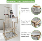 Hamiledyi 4 Layers Large Bird Playground 32" H Pet Parrot Playstand Gym Perch - Image 3