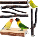 Bird Toys Parakeet Perch Budgie Perch Wood Stand Fork Toys Multi-Branch Perch by BBjinronjy