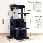 Globlazer Cat Tree Tower for Indoor Cats, 50-inch Adult Cat Tree House for - Image 6
