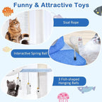 Tangkula Ocean-Themed Cat Tree, 3-Level Cat Tower - Image 6