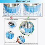 4 Pieces Crate Dog Bowl, Removable Stainless Steel Pet Kennel Hanging Food - Image 5