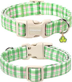 DOGWONG Pink Plaid Adjustable Pet Collar Comfortable Spring Summer Puppy Collar - Image 2