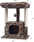 SYANDLVY 27" Cat Tree for Indoor Cats, Activity Tower - Image 3