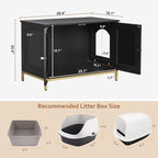 Homhedy Cat Litter Box Enclosure, Cat Washroom Furniture - Image 5