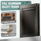 Dog Door for Door All Aluminum 3 Flaps Black, Large Dog Doggy Doggie Door - Image 3