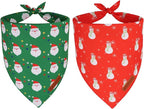 ADOGGYGO Christmas Dog Bandanas 2 Pack, Reversible Santa Snowman Xmas Pet Scarf by ADOGGYGO