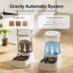 Automatic Pets Gravity Feeder and Water Dispenser Set, 1Gallon x 2 Stainless - Image 3