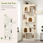 Globlazer Corner Cat Tree 66 inch Multi-Level Climbing Tower Kitty Condos Cat - Image 3