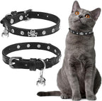 EXPAWLORER Cat Collar for Girl Boy Cats- Adjustable Leather Pet Collar by EXPAWLORER