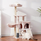 Heybly Cat Tree with Cat Self Groomer Brush, Cat Tower Condo - Image 8