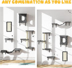 10-in-1 Cat Wall Shelves, Wooden Climbing Wall - Image 3
