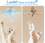 Pawaboo Feather Teaser Cat Toy, Interactive Feather Wand Cats Toy Flying - Image 4
