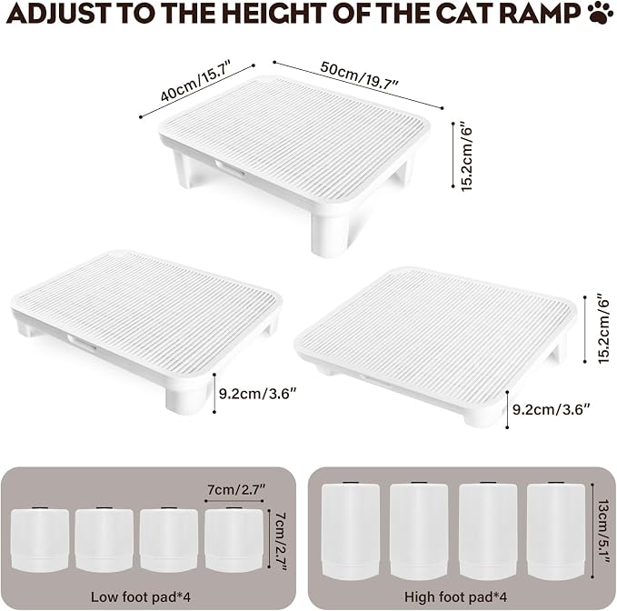 Adjustable Cat Step Ramp, Double Layer Litter Box Step - Image 3