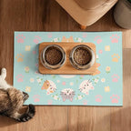 Cat Feeding Mat 24x16 inch Kitten Print Pet Bowl Placemat Non Slip Floor Mat - Image 5