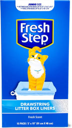 Fresh Step Jumbo Drawstring Cat Litter Box Liners, Scented Heavy Duty Kitty - Image 2