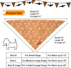 PTDECOR Halloween Dog Bandana, Skeleton Pumpkin Reversible Holiday Dog Scarf - Image 4