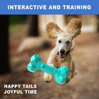 NOOVIA Durable Dog Chew Toy Rubber Bone 100% Natural Bite-Resistant Interactive - Image 4