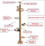 Floor to Ceiling Cat Tree Height Adjustable Cat Tower 5 Tier Hemp Scratching - Image 4