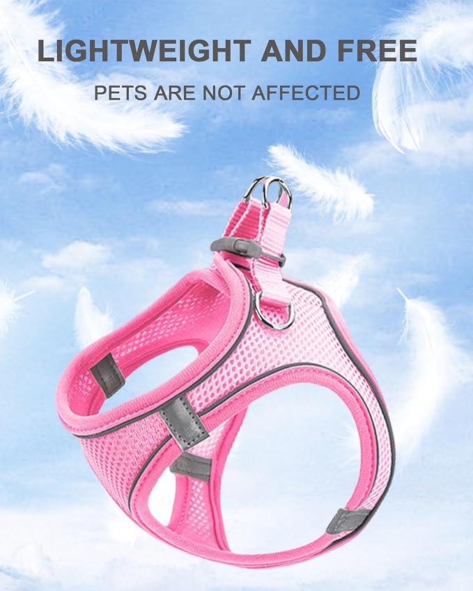 XXXS Black Soft Mesh Dog Harness and Leash Set, No Escape Puppy Harnesses - Image 2
