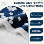 Waterproof Blanket for Dog Cat or Adult, Cute 3D Textured Paw Dog Blanket for - Image 3