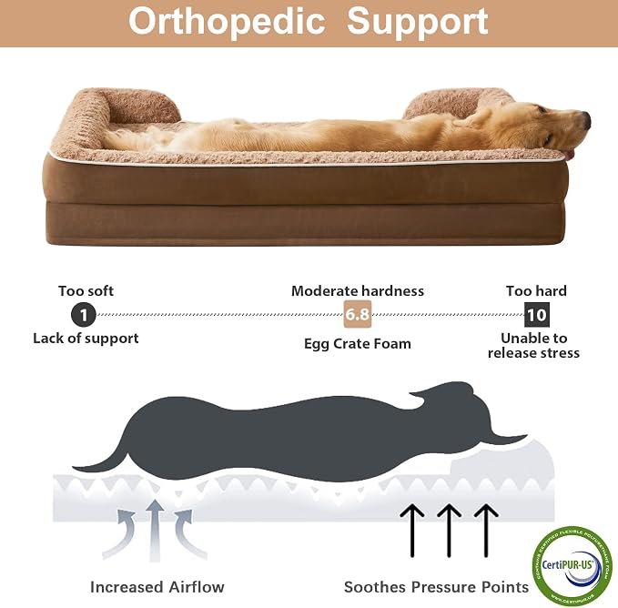 WNPETHOME Dog Beds for Large Sized Dogs, Washable Orthopedic Dog Couch Sofa Bed - Image 3