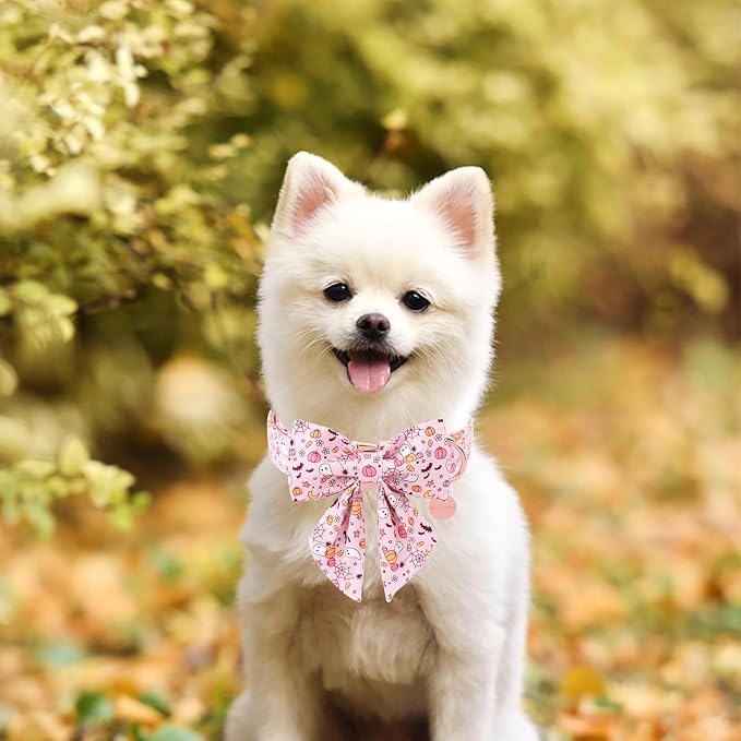 Halloween Dog Collar with Flower, Fancy Halloween Dog Collar Bowtie Gift - Image 4