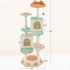 Yaheetech 57.5in Cat Tree Tower, Scratching Posts, 2 Condos and Dangling Balls - Image 7