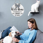 Welcome It's Basically a Zoo in Here Sign, Funny Pet Front Door Sign, Welcome - Image 5