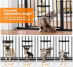 FURTIME 29"-41" Baby Gate with Cat Door Adjustable, Auto Close Dog Gate - Image 2