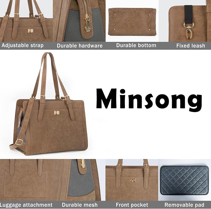 Stylish Pet Carrier Purse Leather Bag - Image 5