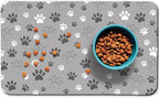 Dog Food Mat, Absorbent Water Bowl Mats Cat Pet Feeding Placemats Light Gray 24 by Zoeeya