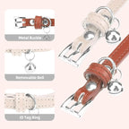 PUPTECK 2 PCS Soft Genuine Leather Cat Kitten Collar - Image 3