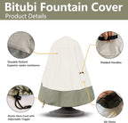 Bitubi Fountain Cover（36"x42"） 600D Oxford Cloth Garden Fountain Statue - Image 4