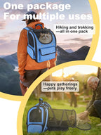 Large Cat Carrier with Tunnel Extension, Portable Small Dog Backpack with - Image 4