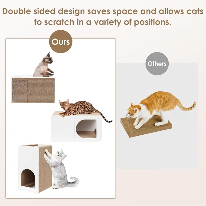 EHEYCIGA Cardboard Cat Scratcher House, 20-Inch Corrugated Cat Scratcher - Image 4
